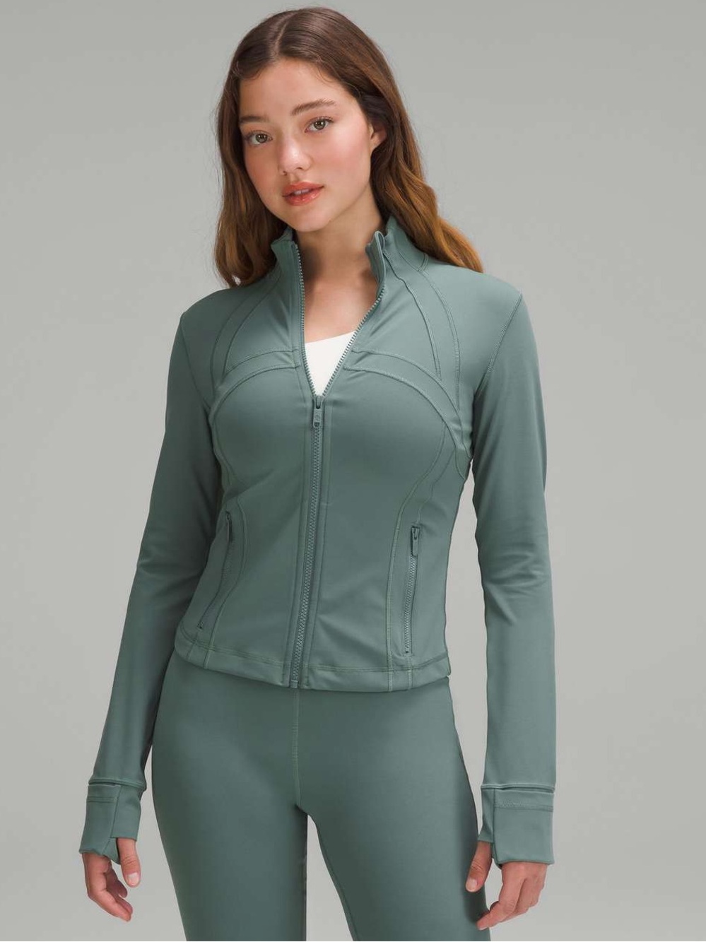 Lululemon Cropped Define Jacket Size 4 Sage Green Full Zip Athletic Jacket Yoga
